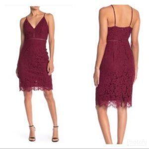 Astr The Label Burgandy Spaghetti Strap Midi Dress - Size XS